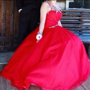 Red Terani Couture Prom/Formal Ball Gown - Size 10